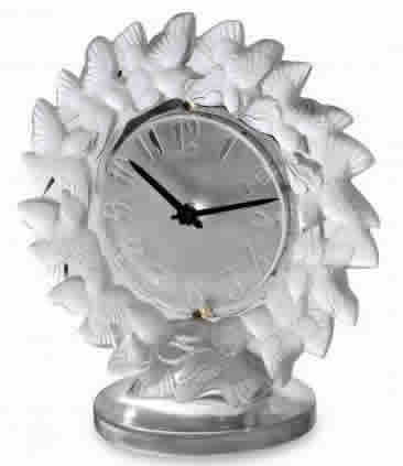 R. Lalique Roitelets Clock
