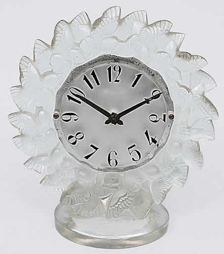 R. Lalique Roitelets Clock