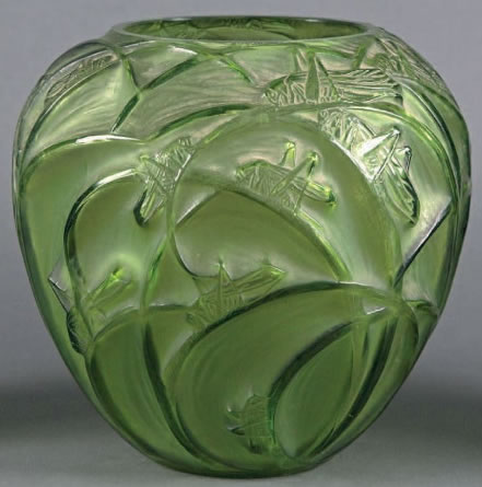 R. Lalique Sauterelles Vase