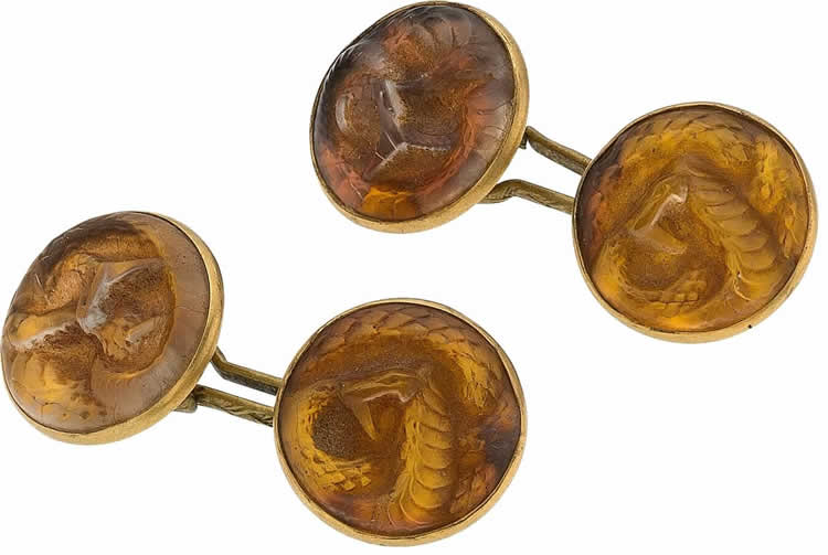 R. Lalique Serpent Cufflink