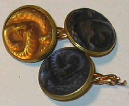 R. Lalique Serpent Bouton De Manchettes
