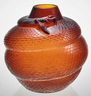 R. Lalique Serpent Vase