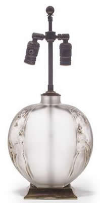 Rene Lalique Sirenes Avec Bouchon Figurine Vase Lamp