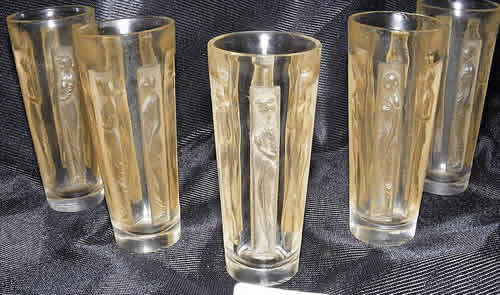 R. Lalique Six Figurines Liqueur Glass