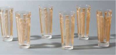 R. Lalique Six Figurines Shot Glass