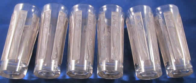 R. Lalique Six Figurines Shot Glass