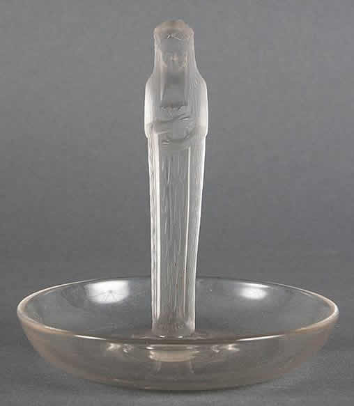 R. Lalique Statuette De La Fontaine Ring Dish