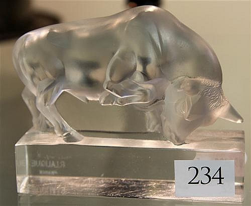 R. Lalique Taureau Paperweight