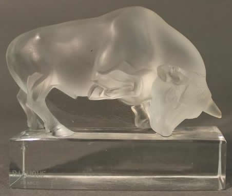 R. Lalique Taureau Paperweight