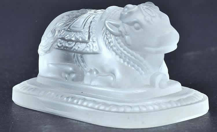 R. Lalique Taureau Sacre Paperweight