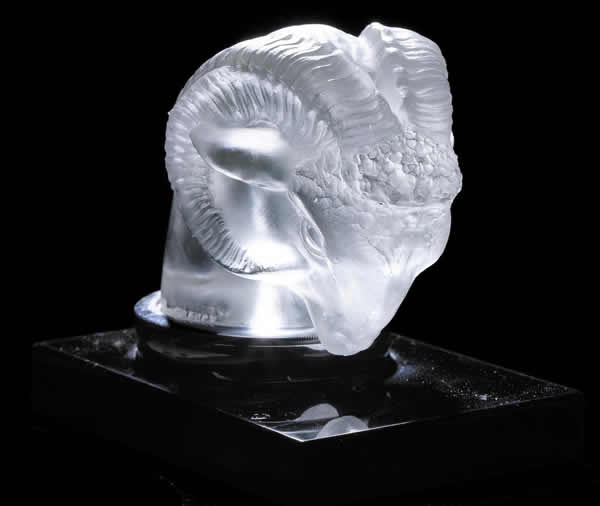 R. Lalique Tete De Belier Bookend