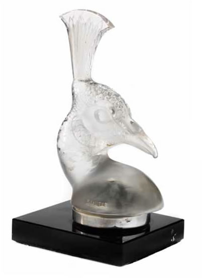R. Lalique Tete De Paon Bookend