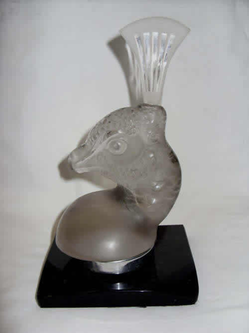 R. Lalique Tete De Paon Bookend