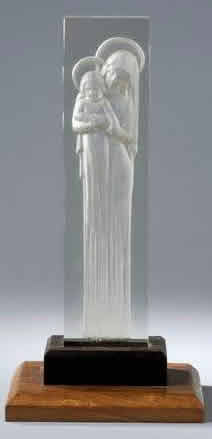 R. Lalique Vierge a L'Enfant Statue