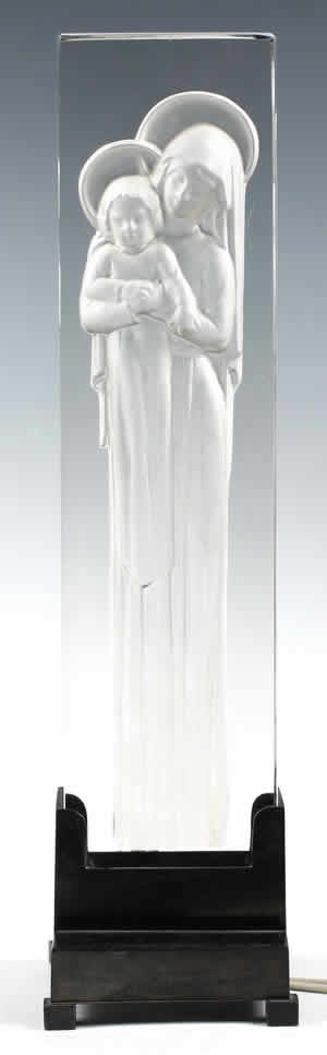 R. Lalique Vierge a L' Enfant Statue