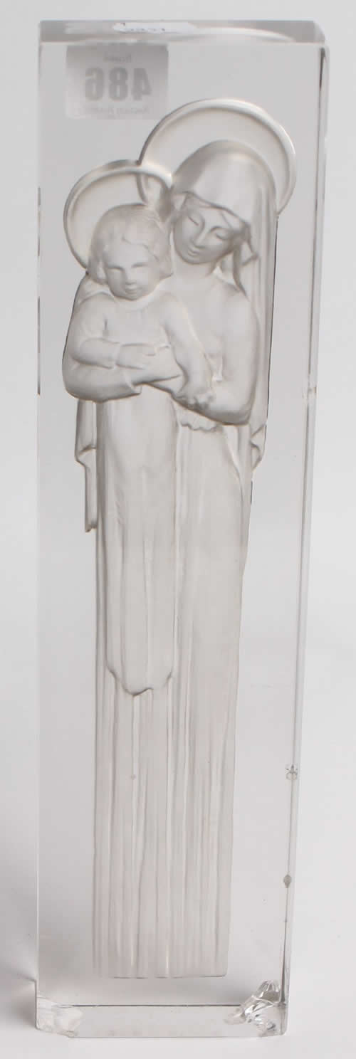 R. Lalique Vierge a L'Enfant Statue