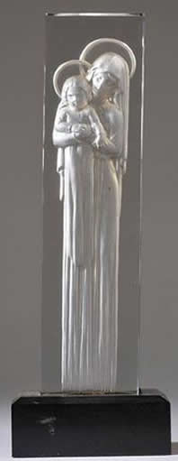 R. Lalique Vierge a L'Enfant Statue