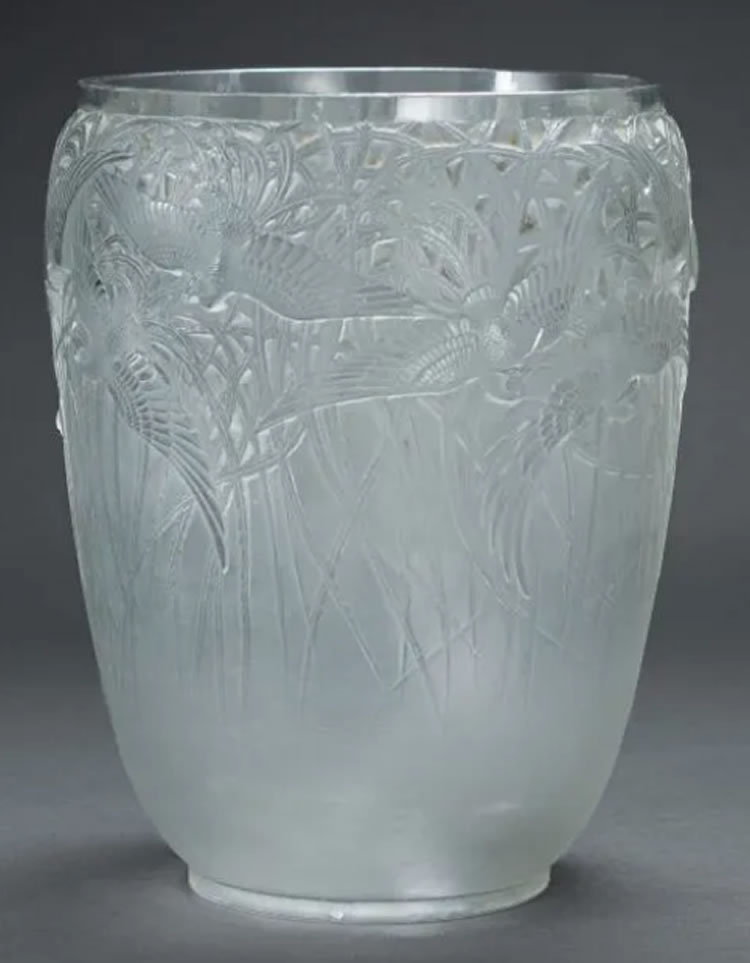 R. Lalique Aigrettes Vase