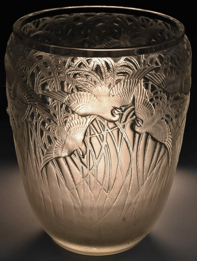R. Lalique Aigrettes Vase