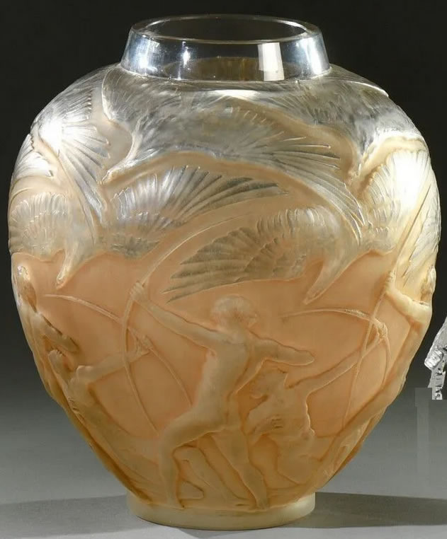 R. Lalique Archers Vase