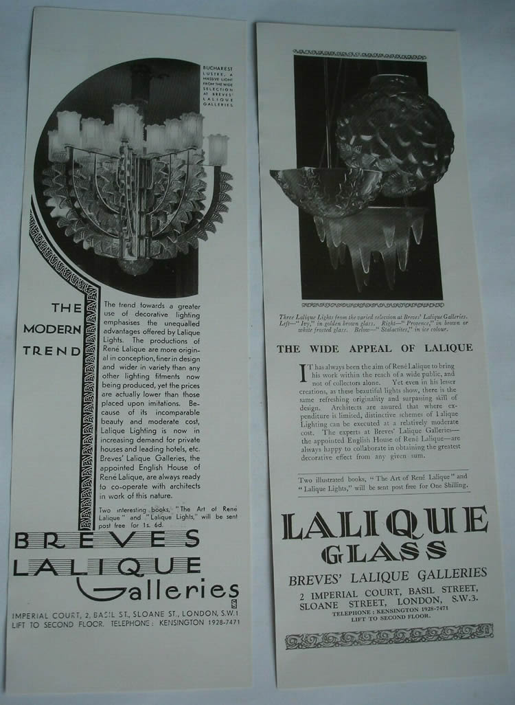 Rene Lalique Breves Galleries Magazine Ad