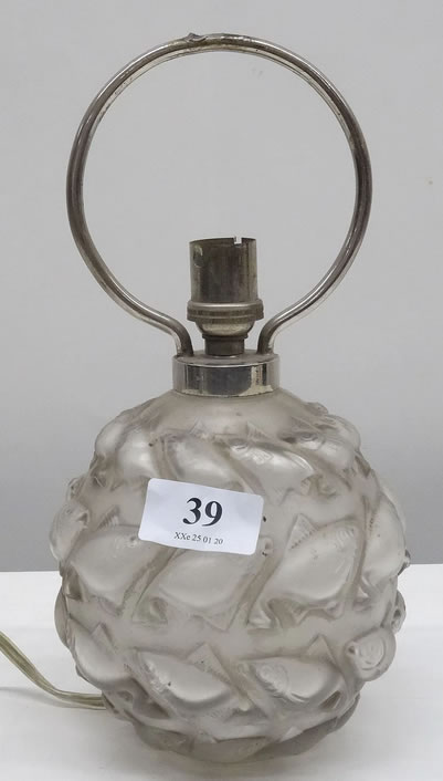 R. Lalique Camaret Vase Lamp