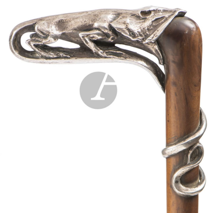 Rene Lalique Cameleon Cane Handle