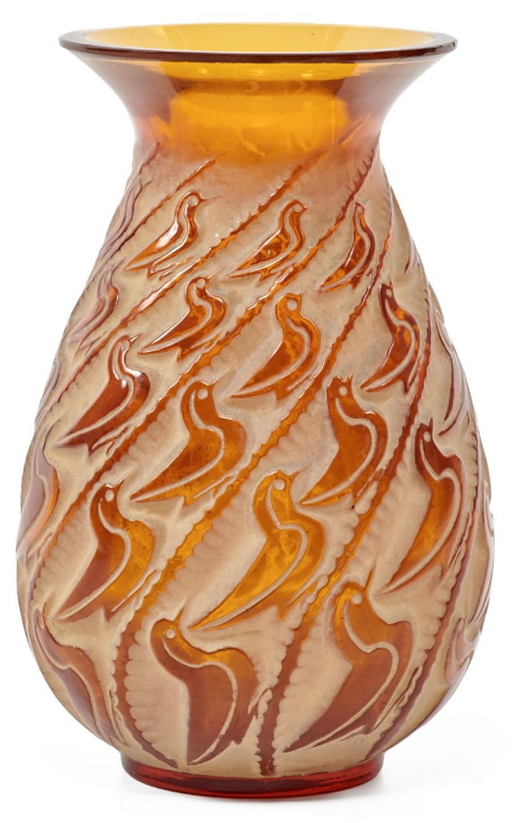 R. Lalique Canards Vase