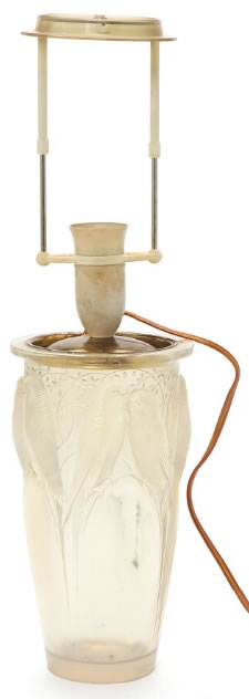 Rene Lalique Ceylan Vase Lamp