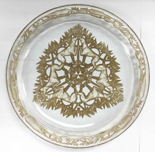 R. Lalique Chasse Chiens Plate