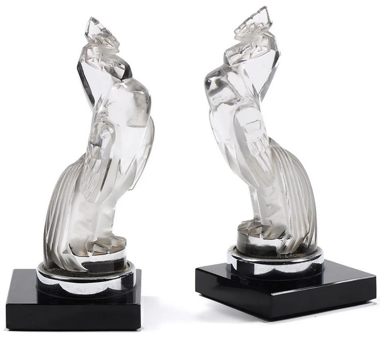R. Lalique Coq Houdan Bookend