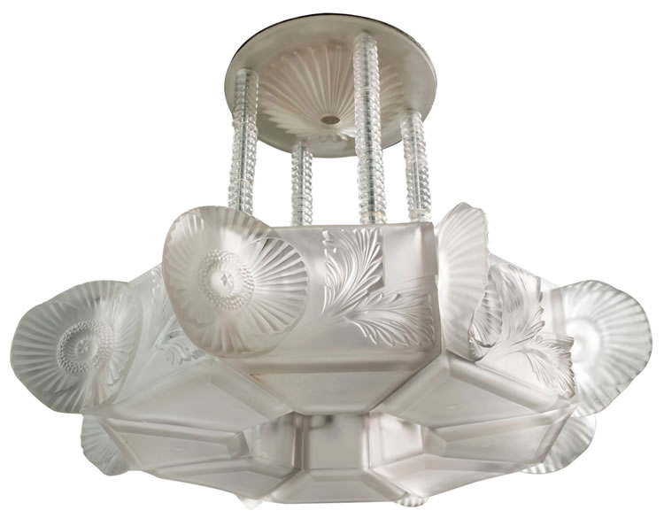R. Lalique Coquelicots Chandelier