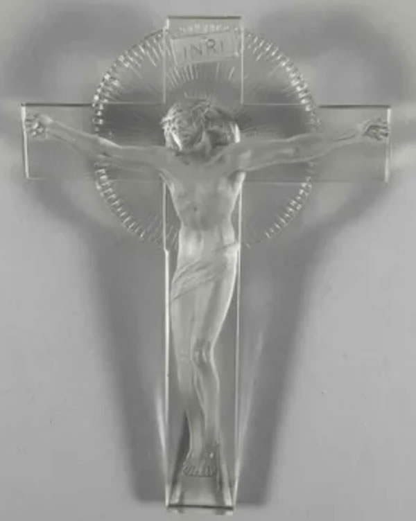 R. Lalique Crucifix Statue