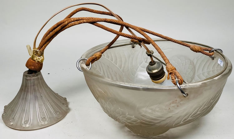 R. Lalique Dahlias Light Fixture