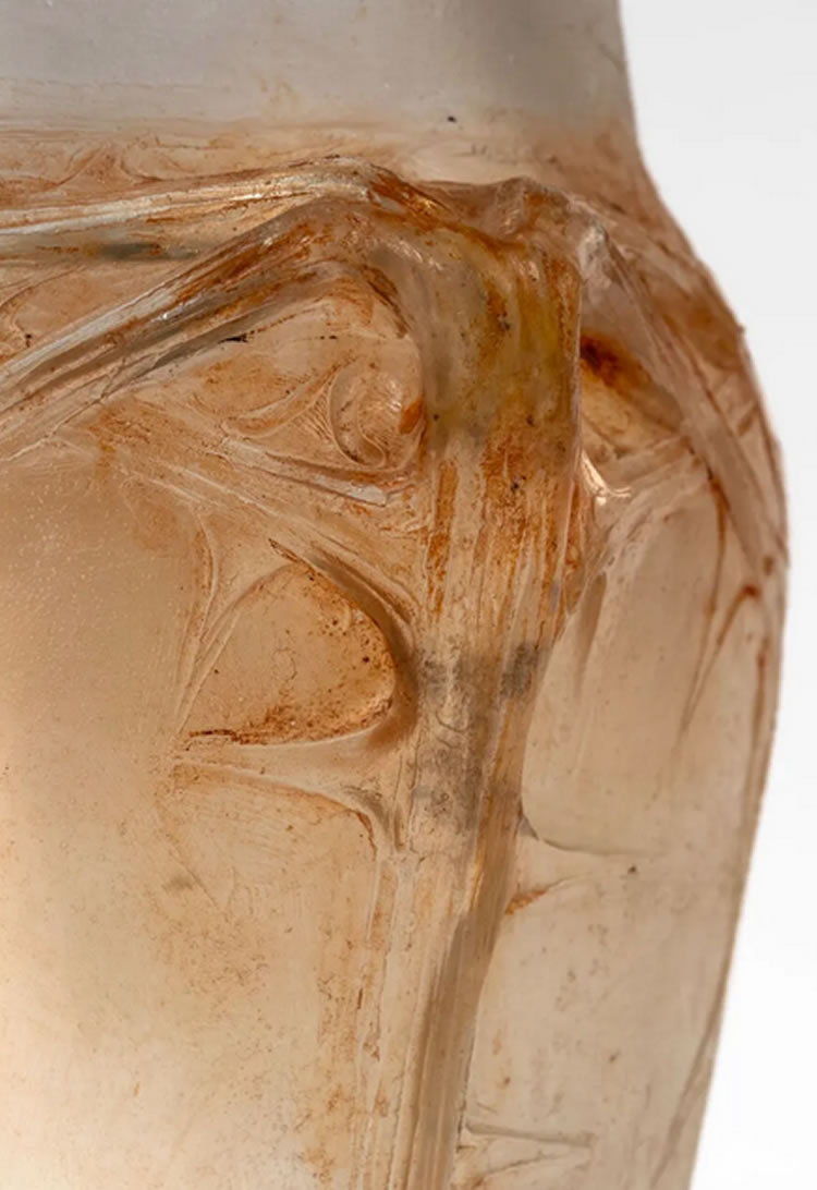 R. Lalique Deux Chardons Cire Perdue Vase 3 of 3