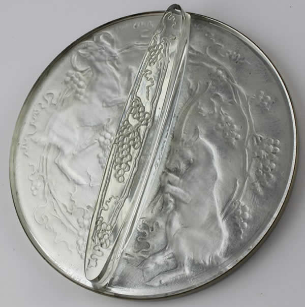 R. Lalique Deux Chevres Hand Mirror