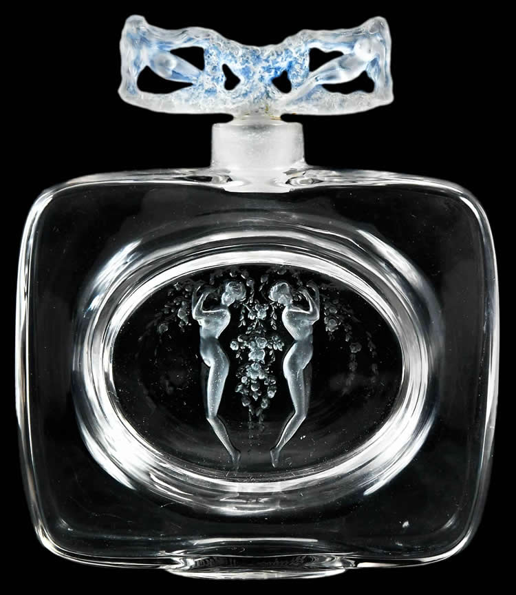 R. Lalique Deux Figurines Bouchon Figurines Perfume Bottle