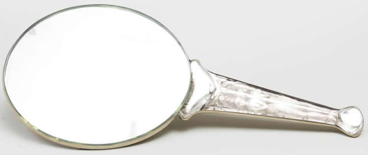 R. Lalique Deux Figurines Hand Mirror