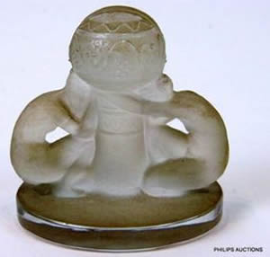 R. Lalique Deux Figurines Menu Holder
