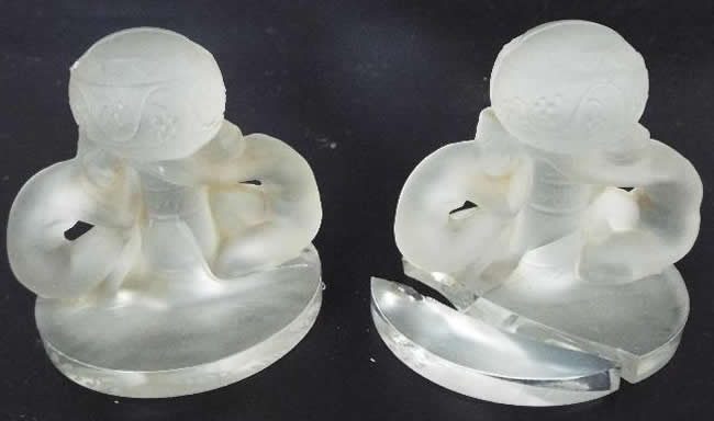 R. Lalique Deux Figurines Menu Holder