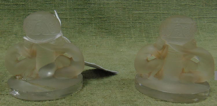 R. Lalique Deux Figurines Menu Holder