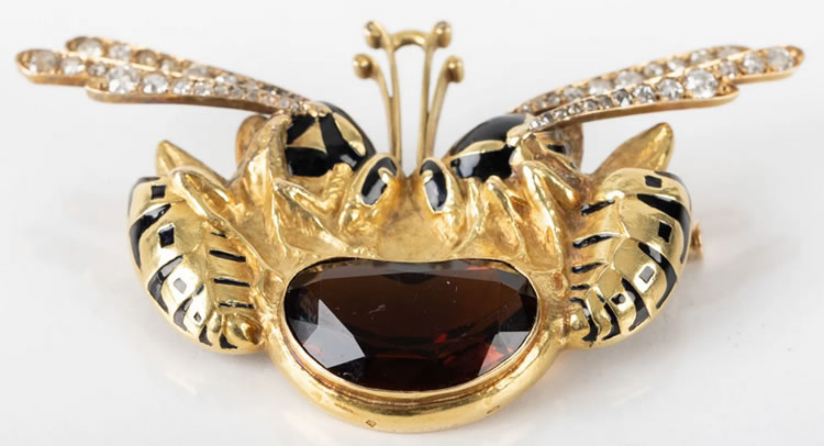 R. Lalique Deux Guepes Brooch