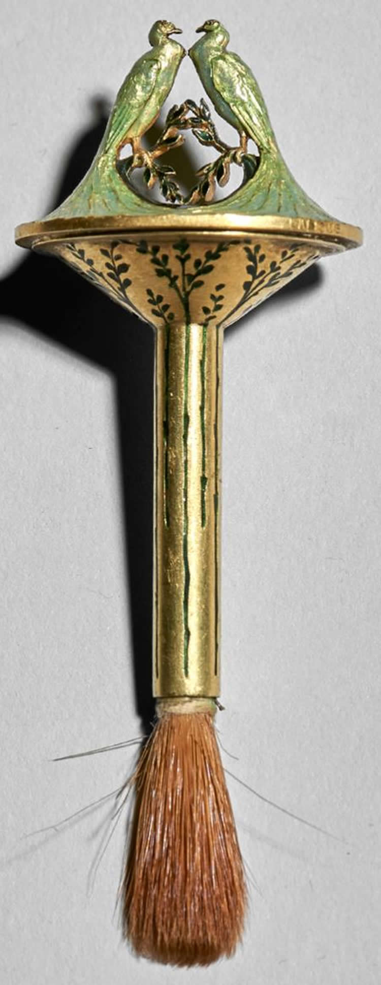 R. Lalique Deux Paons Brush Holder 2 of 2