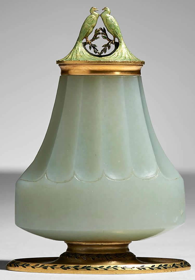 Rene Lalique Deux Paons Brush Holder