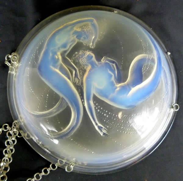 R. Lalique Deux Sirenes Light Fixture