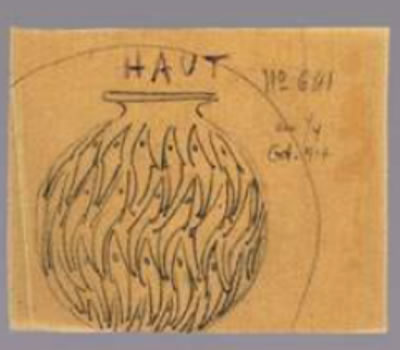 Rene Lalique Marisa Vase Drawing