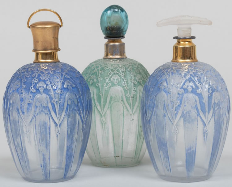 R. Lalique Figurines Et Branches Fleuries Atomizer