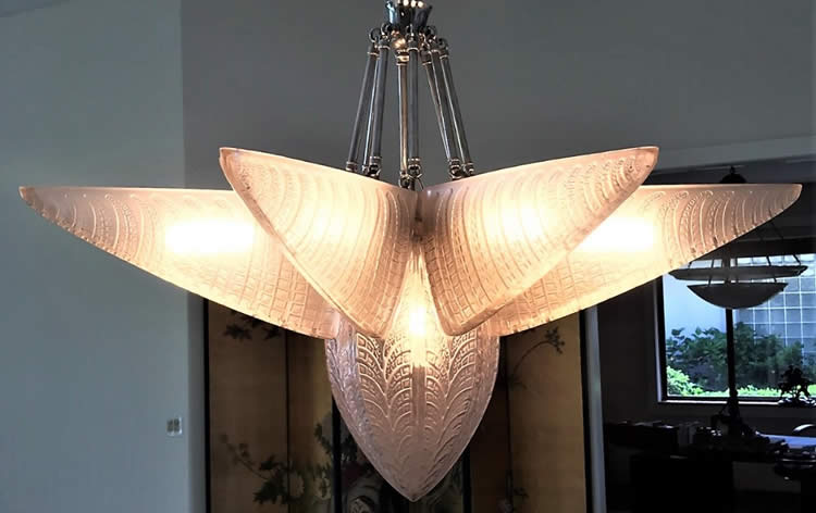 R. Lalique Fougeres Chandelier