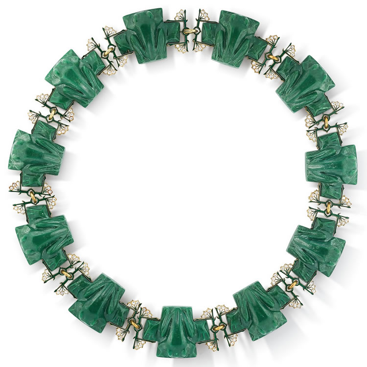 Rene Lalique Frogs Necklace