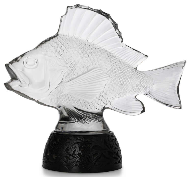 R. Lalique Gros Poisson Algues Decoration